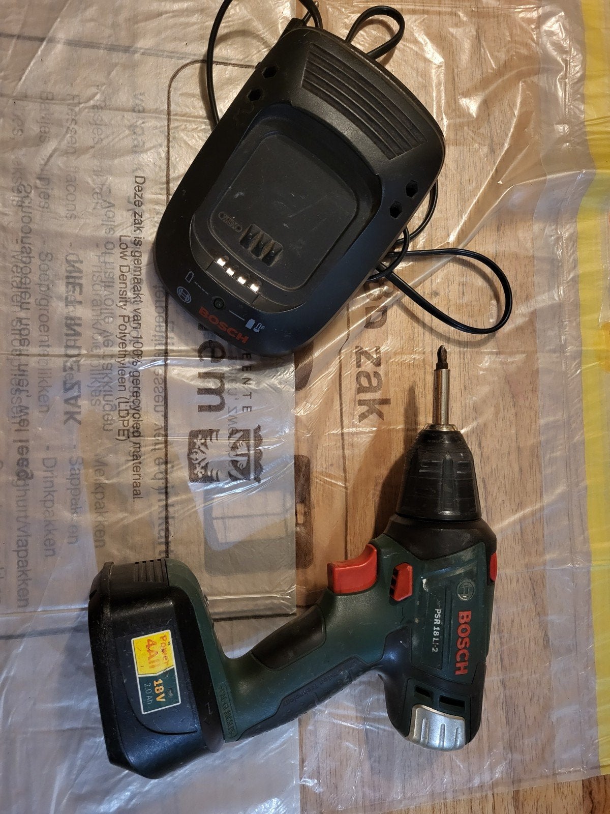 Bosch accu boormachine PSR-18, Doe-het-zelf en Verbouw, Gereedschap | Boormachines, Ophalen of Verzenden, Gebruikt, Boormachine