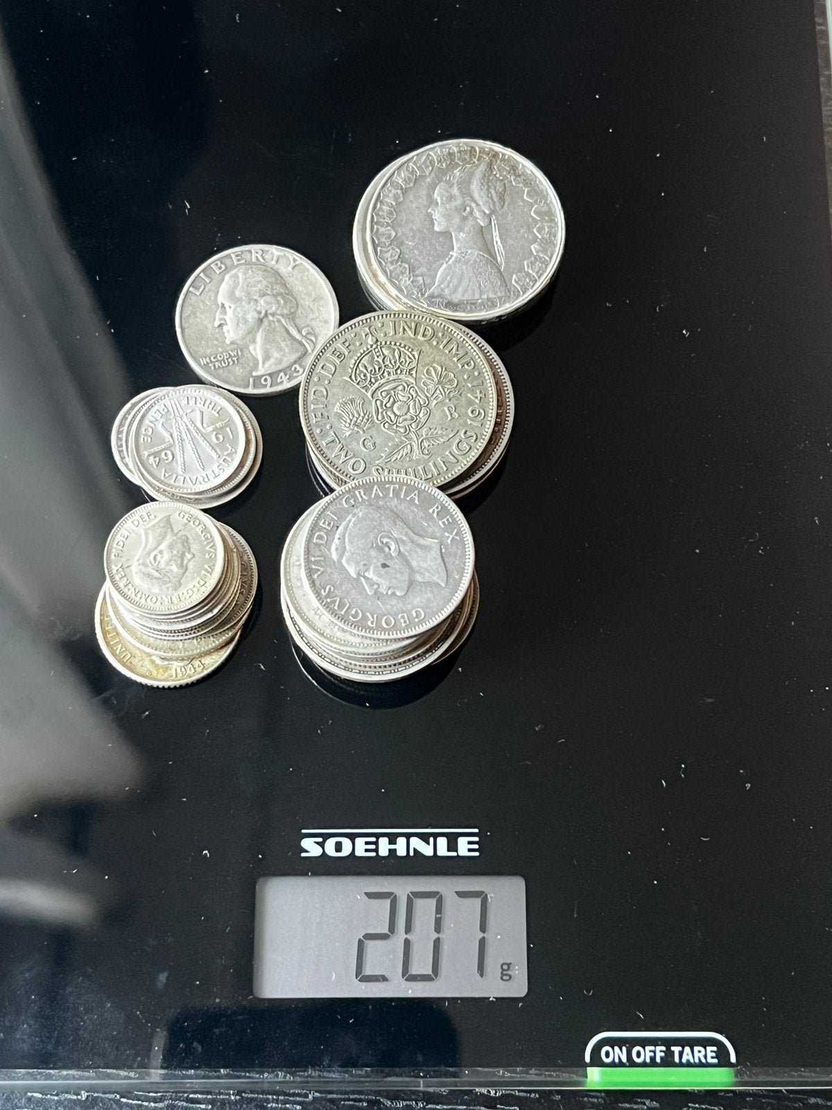 Zilveren munten 205 gram, Ophalen of Verzenden, Overige landen