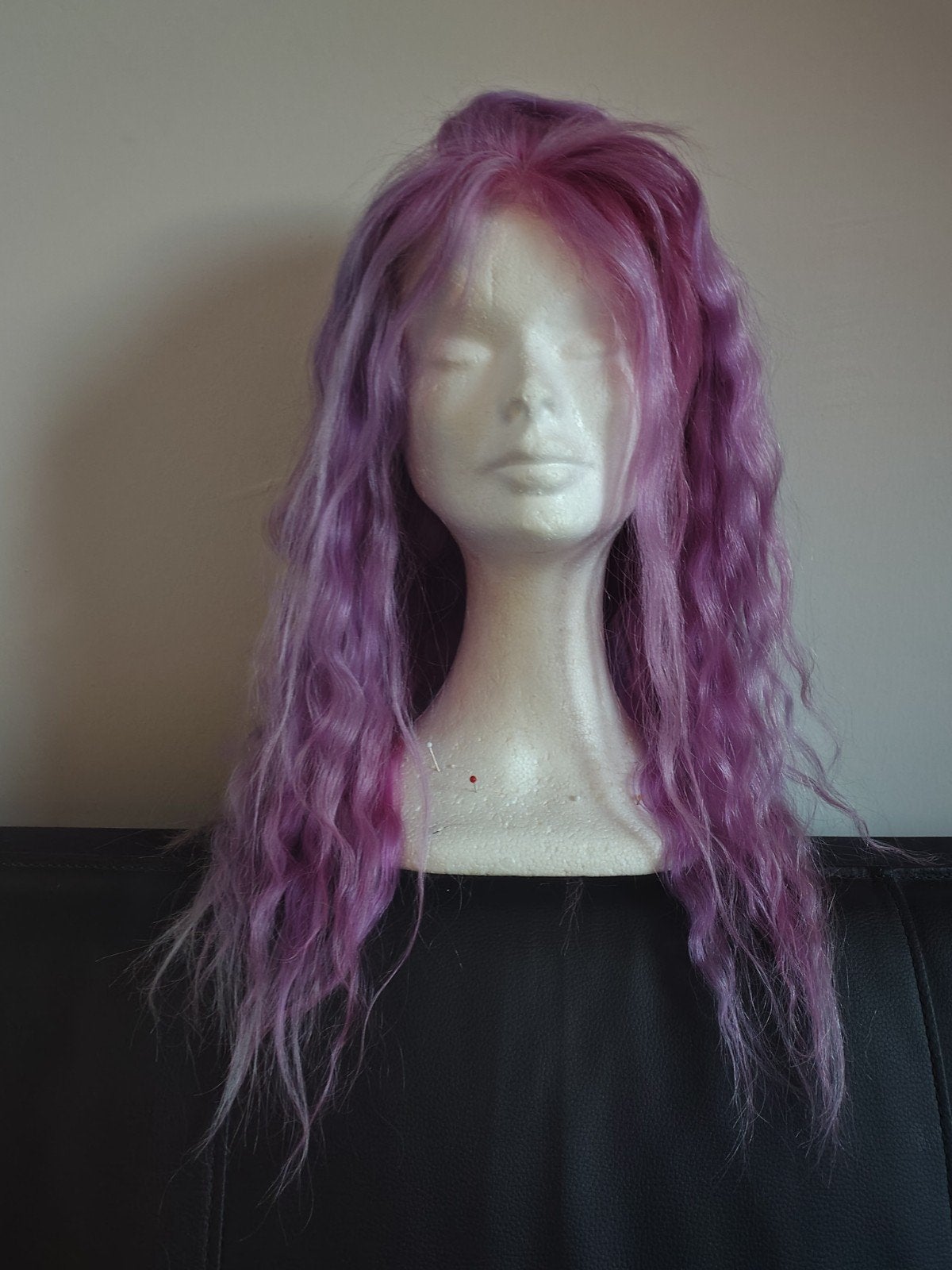 Haarwerk pruik echt haar rose paars lilac lavender body wave, Ophalen of Verzenden, Nieuw, Pruik of Haarverlenging