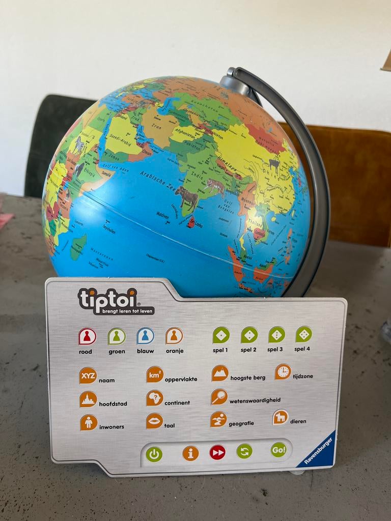 Tiptoi Wereldbol - Interactief leren over de wereld, Ophalen of Verzenden, Interactief, Zo goed als nieuw