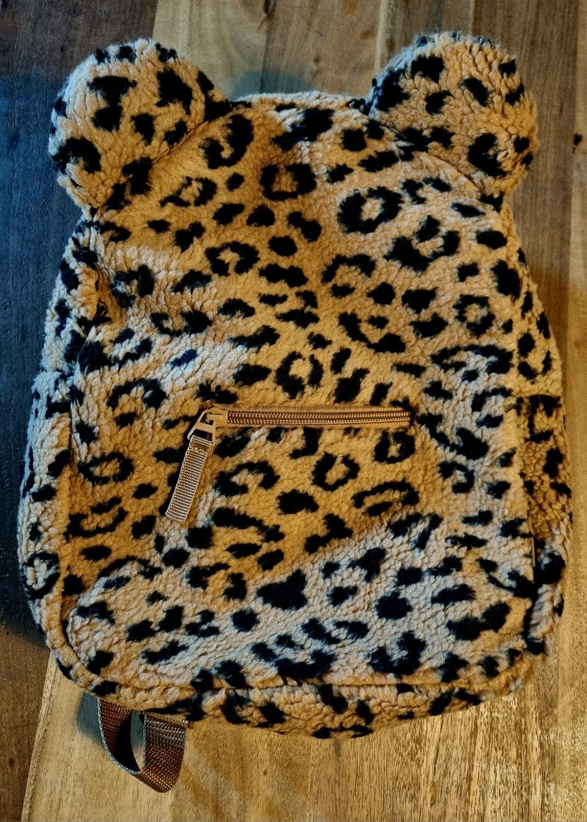 Leopardprint teddy rugzak met oortjes, Overige merken, Minder dan 30 cm, Ophalen of Verzenden, Minder dan 25 cm