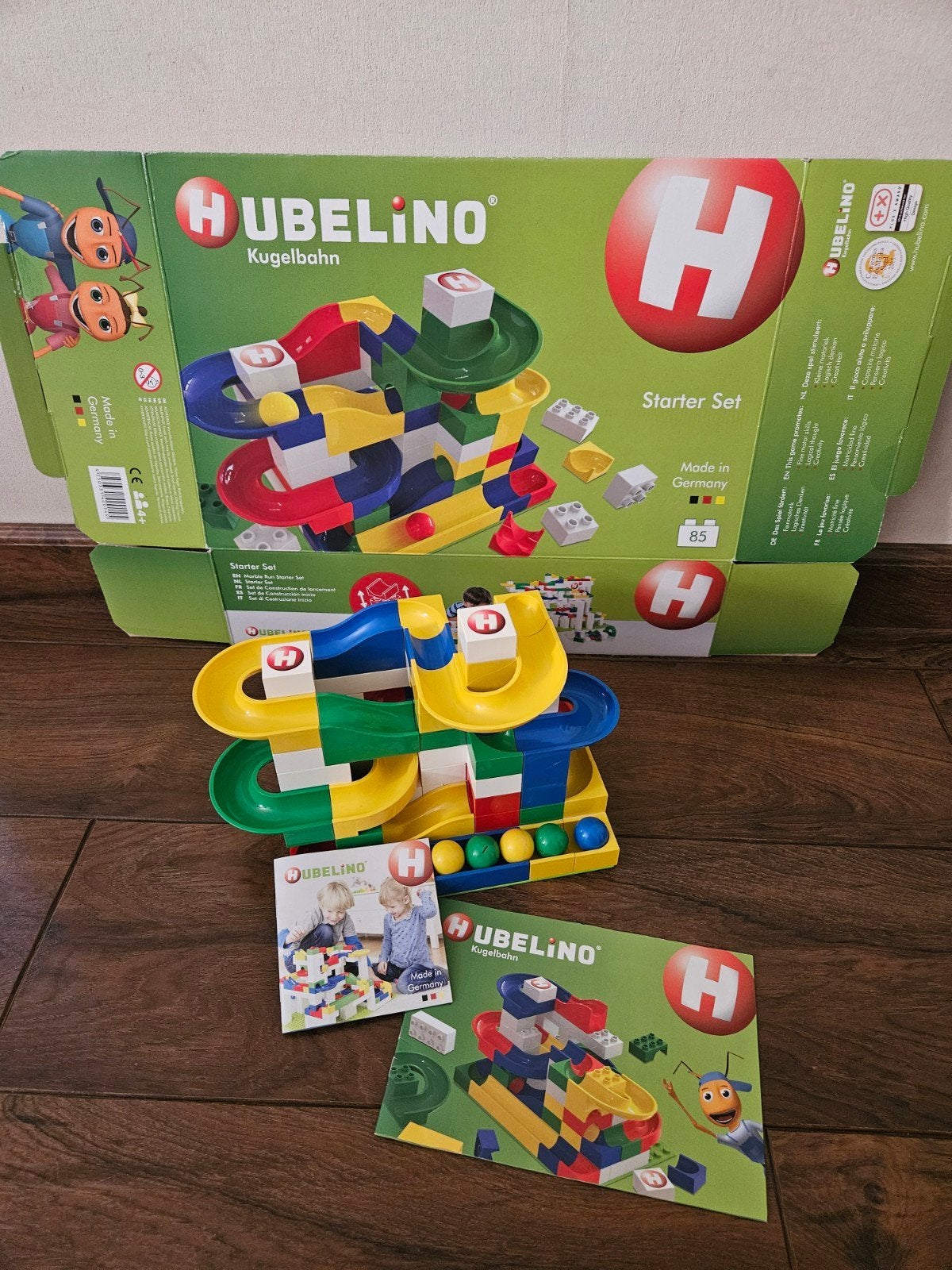 Hubelino knikkerbaan Starter 85 delig, past op Duplo, Ophalen of Verzenden