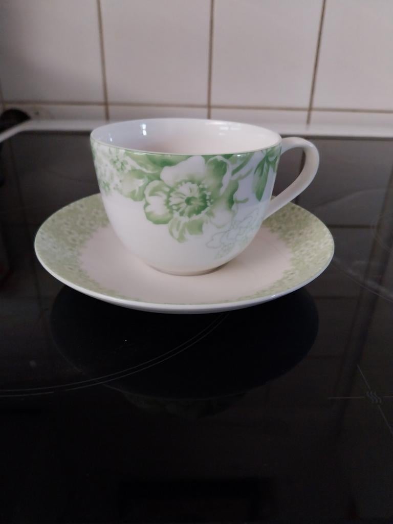 Villeroy & Boch Floreana Groen Kop en Schotel, Ophalen of Verzenden, Zo goed als nieuw, Porselein, Kop(pen) en/of Schotel(s)