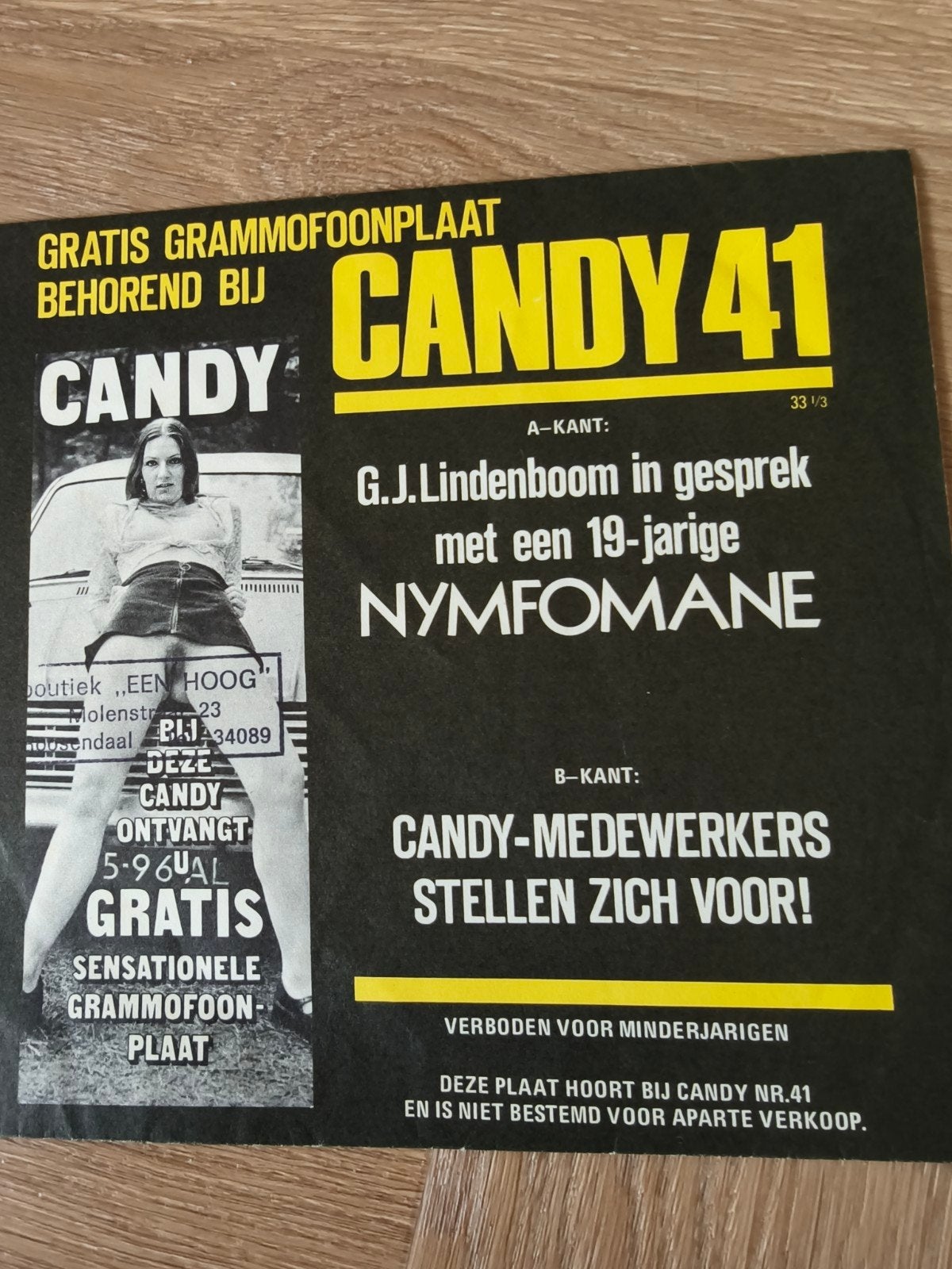 Candy 41 - Gratis Grammofoonplaat - G.J. Lindenboom, Cd's en Dvd's, Gebruikt, Overige genres, 7 inch, EP