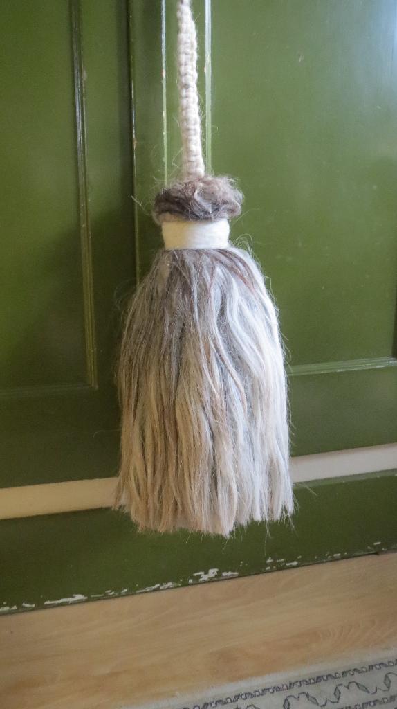 DECORATOEF reuze kwast, toef Heidschnucke wol, macrame, Verzenden, Handgemaakt, Landelijk, Grijs