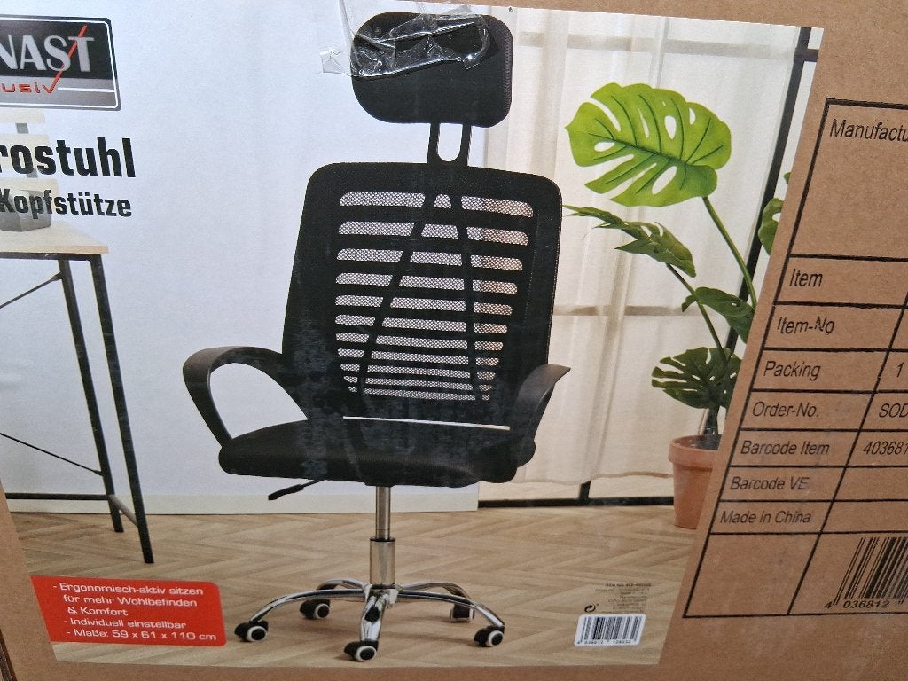 Bureastoel, Ophalen, Zwart, Nieuw, Bureaustoel