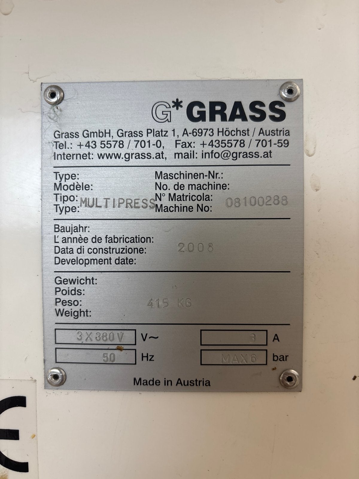 Grass MULTIPRESS - Bouwjaar 2008 - 415 KG, Ophalen of Verzenden, Zo goed als nieuw