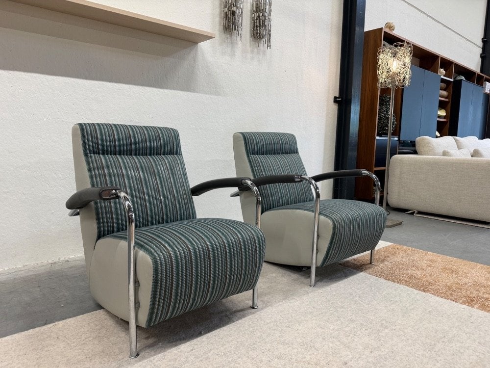 2 Nieuwstaat Leolux Scylla Fauteuil hoog Design stoel, Leolux, Info@leolux.nl, Nieuw, 75 tot 100 cm