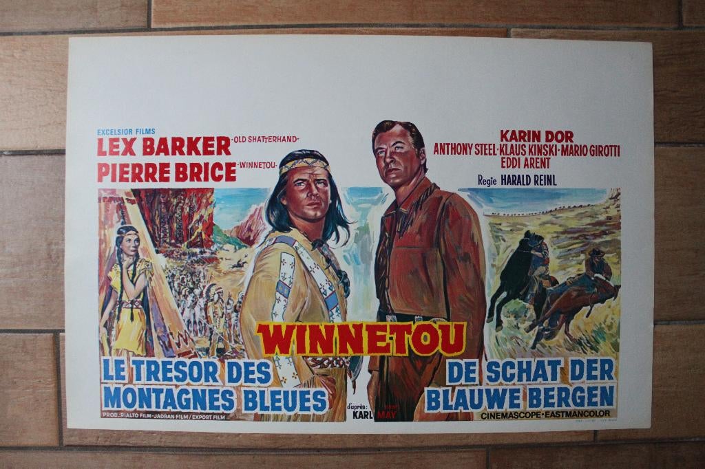 filmaffiche Winnetou 2 Karl May filmposter, Verzamelen, Rechthoekig Liggend, Ophalen of Verzenden, Zo goed als nieuw, A1 t/m A3