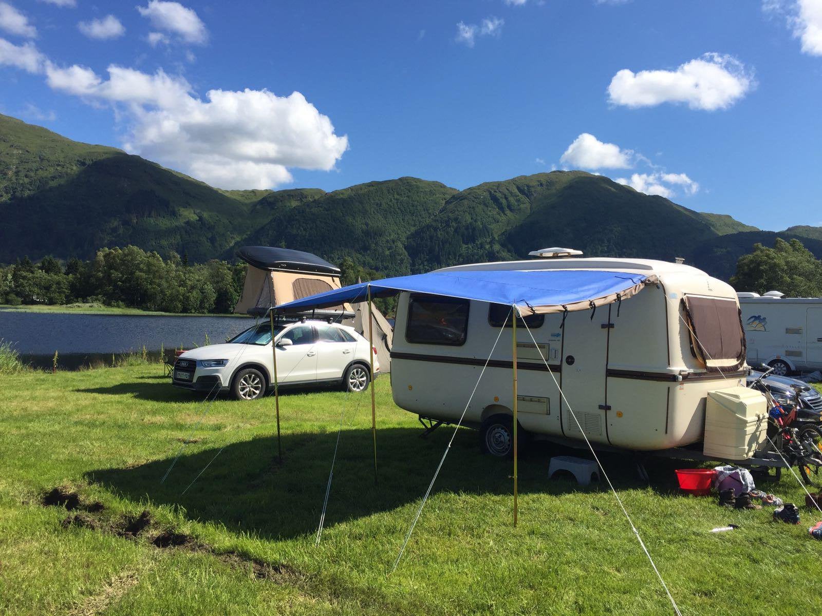 Compacte, lichtgewicht, retro caravan - Lander Graziella 401, Overige merken, Standaardzit, Kachel, Dwarsbed