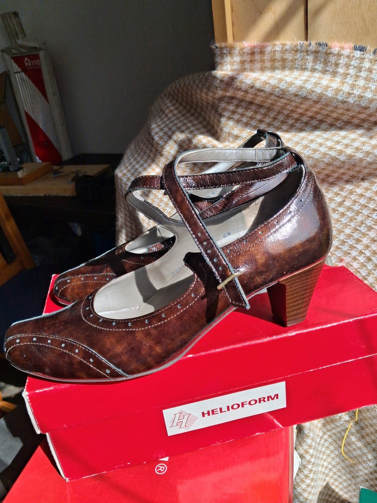 Bruine schoenen Helioform maat 6,5, Helioform, Ophalen of Verzenden, Zo goed als nieuw, Bruin