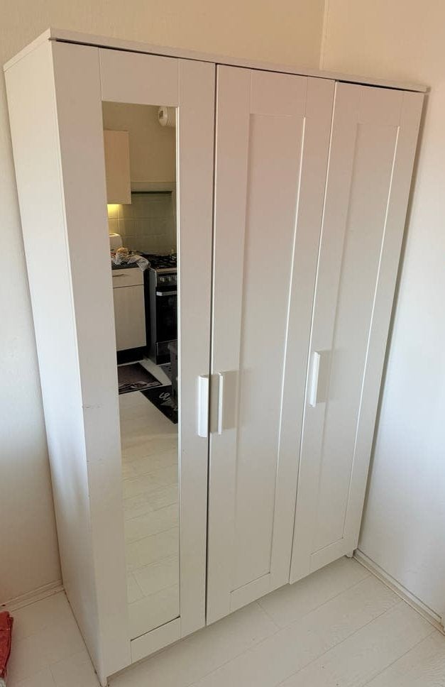 Witte kledingkast 117x50x190, Ophalen, Gebruikt, 100 tot 150 cm, 150 tot 200 cm