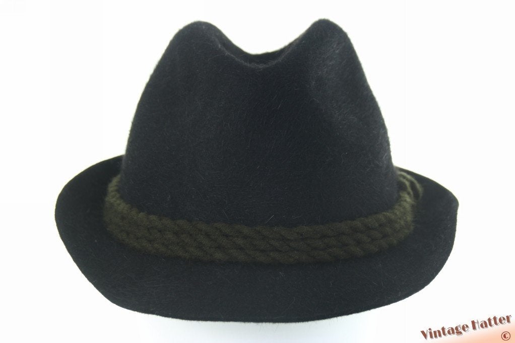 Vintage Jacht gleufhoed Canda zwart haarvilt 58 goede staat, Hoed, Ophalen of Verzenden, Zo goed als nieuw, 58 of 59 cm (L, 7¼ of ⅜ inch)
