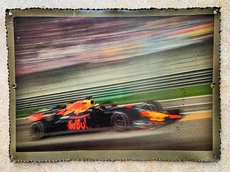 Org foto op ijzerprint formaat 30x22 cm F-1 Max Verstappen, Verzenden, Nieuw, Formule 1