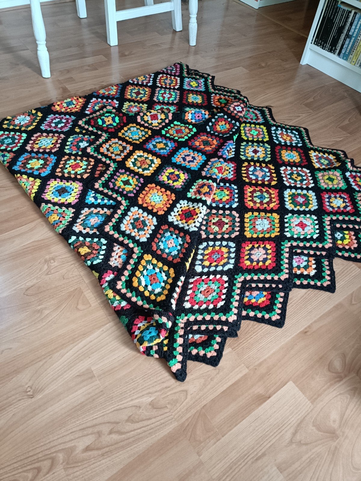 Handgemaakte Granny Square Deken 2,20x2,20, Ophalen of Verzenden, Zo goed als nieuw, Overige maten, Deken of Dekbed