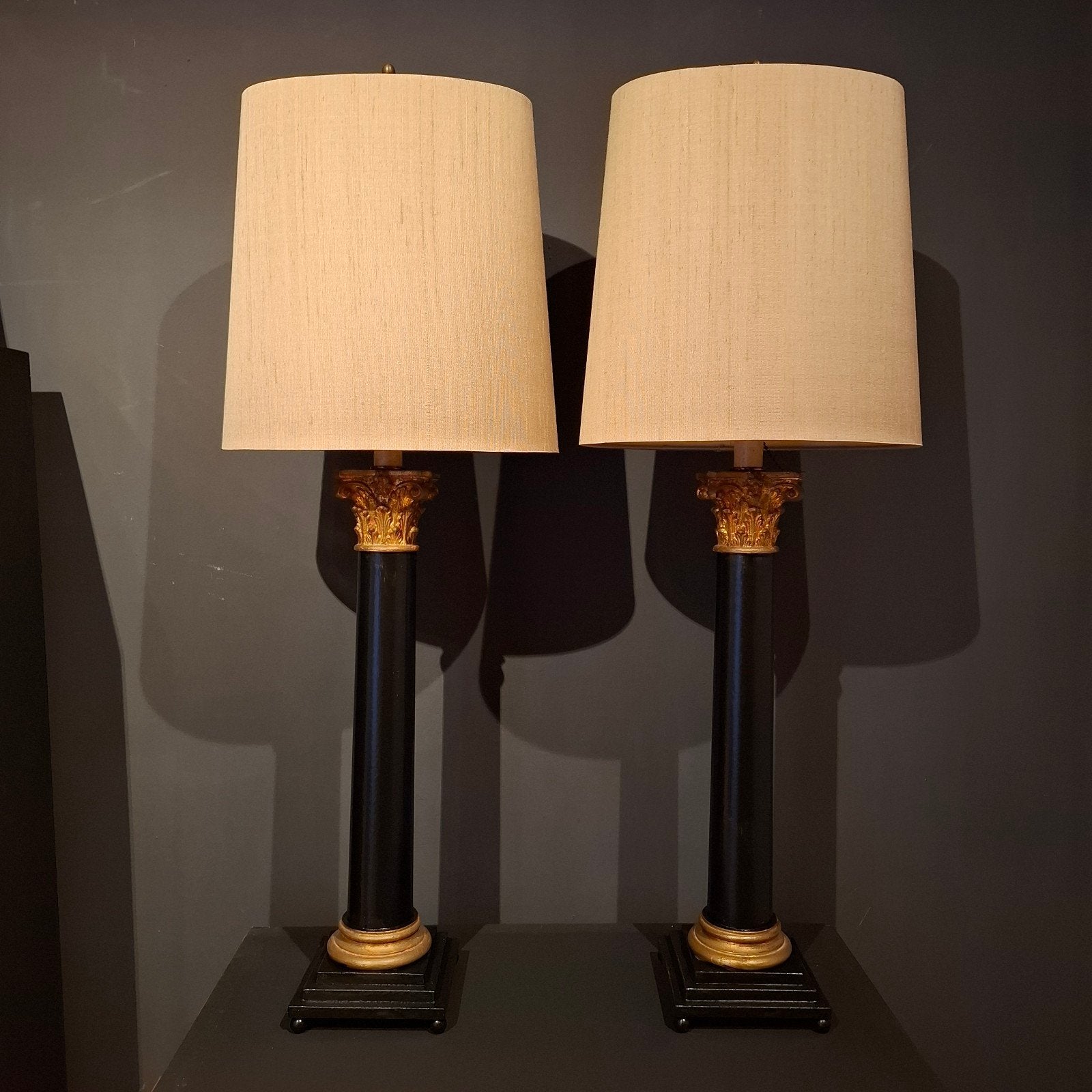 2 grote houten lampen empire, Ophalen