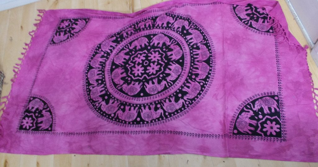 100% katoenen batik/olifantent print doek/kleed/plaid, Met print, Verzenden, Zo goed als nieuw, Roze