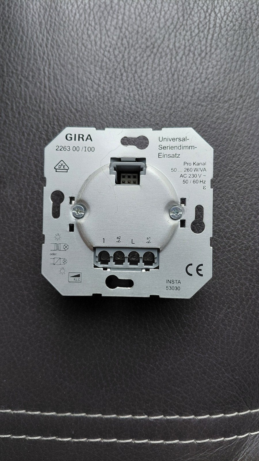 Gira System 55 Schakeldimmer met afdekraam, Ophalen of Verzenden, Zo goed als nieuw, Gira, Dimmer