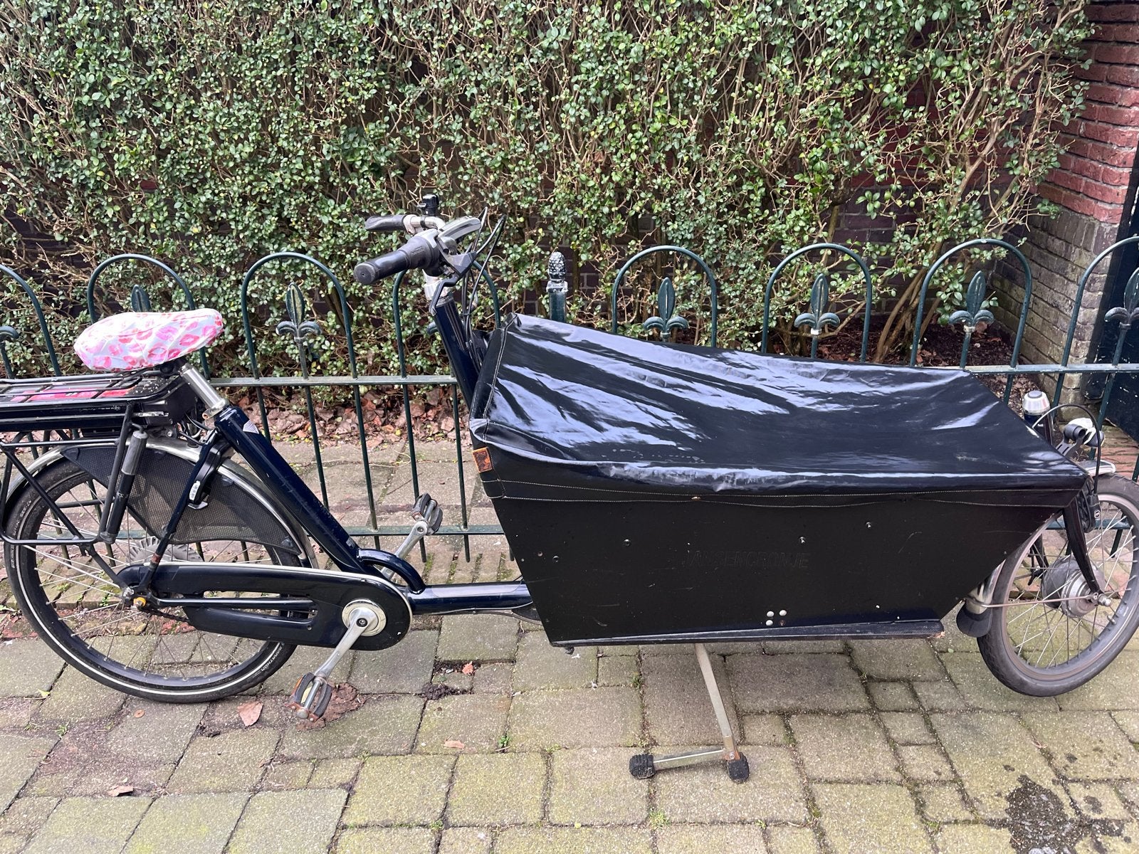 Bakfiets,elektrische ondersteuning voor boodschappen of hond, Gebruikt, Goederen, Elektrisch, Trommelrem