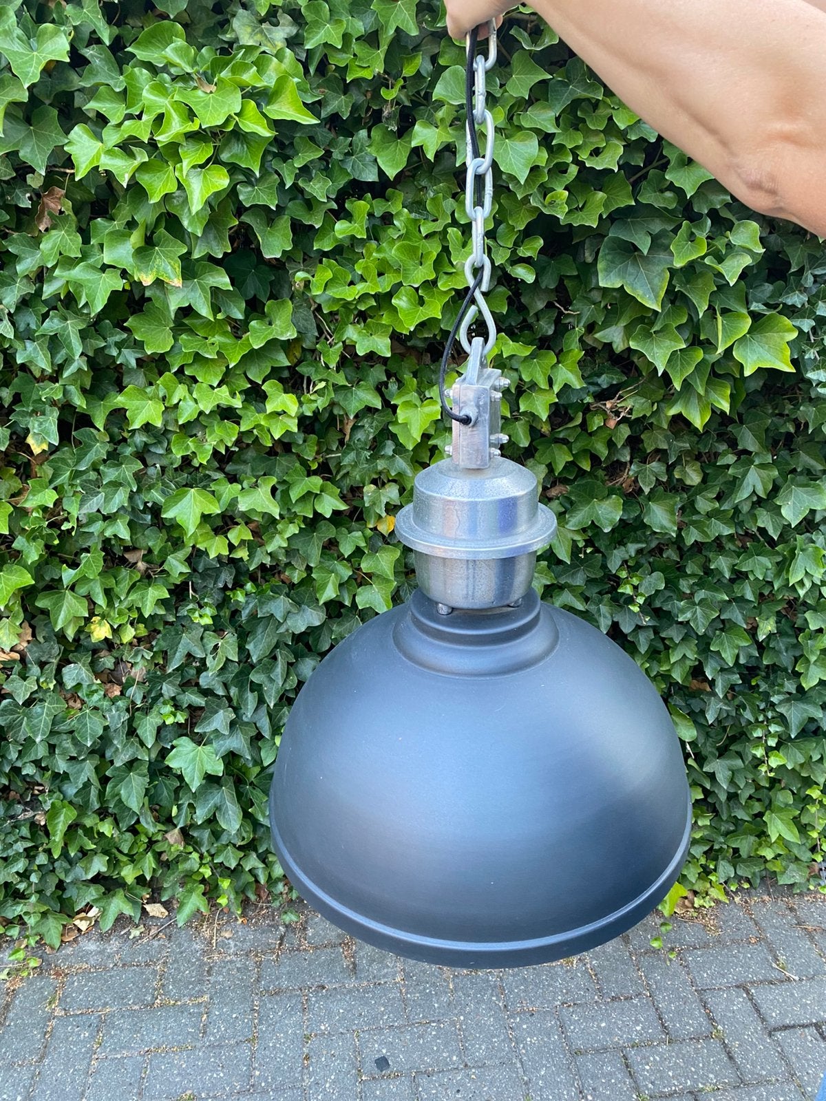 Stoere grote metalen lamp, Huis en Inrichting, Ophalen, Zo goed als nieuw