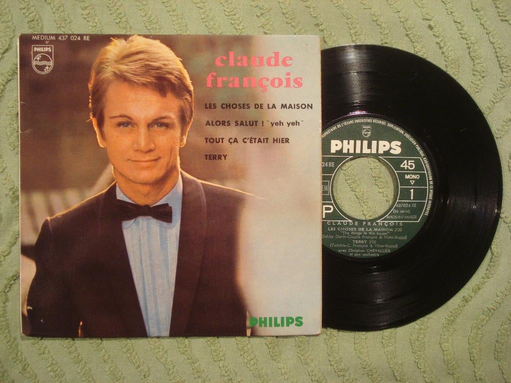 Claude François 7" Vinyl EP: ‘Les choses dans la maison’, Cd's en Dvd's, Vinyl Singles, 7 inch, Ophalen of Verzenden, Zo goed als nieuw