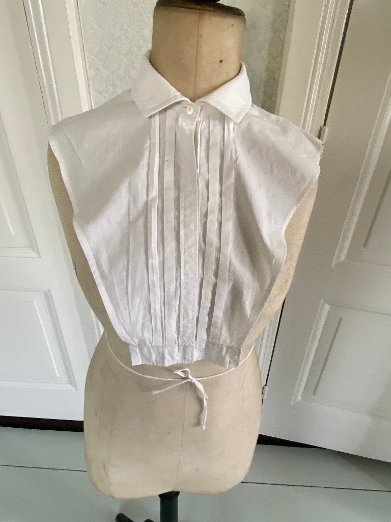 Brocante, oud Frans jabot/boordje/kraagje wit kant, Ophalen of Verzenden