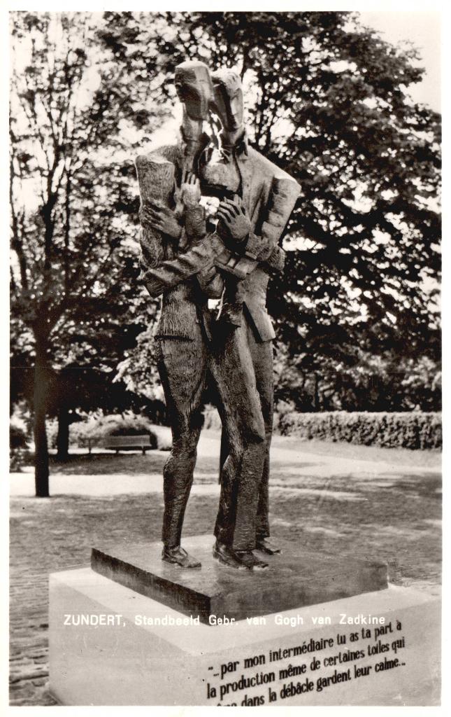 Zundert, Standbeeld Gebr. van Gogh (Zadkine)  131399, Verzamelen, Ophalen of Verzenden, Ongelopen, Noord-Brabant