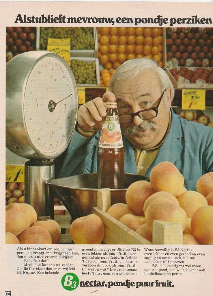 retro reclame 1972 B3 nectar Bergen op Zoom groenteboer, Verzenden, Overige typen