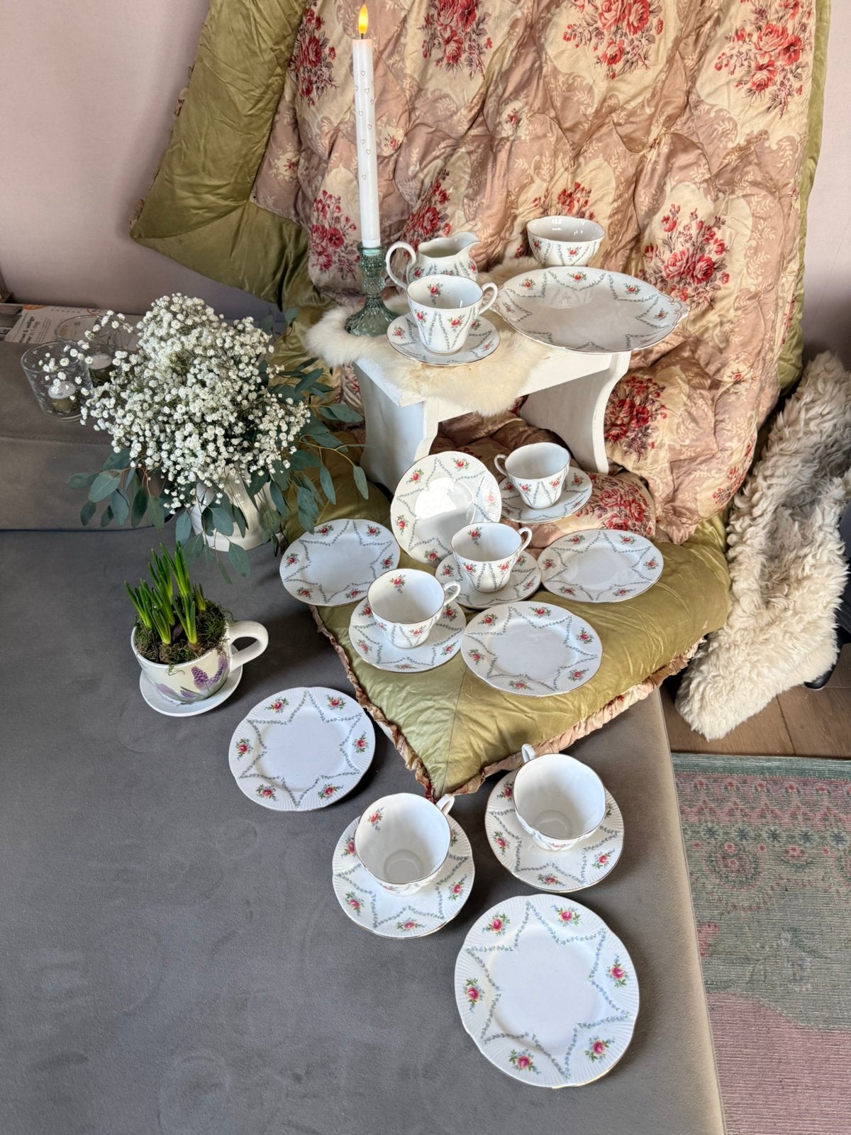 Royal Albert Minuet 6 pers antiek servies 1927 izgst, Ophalen