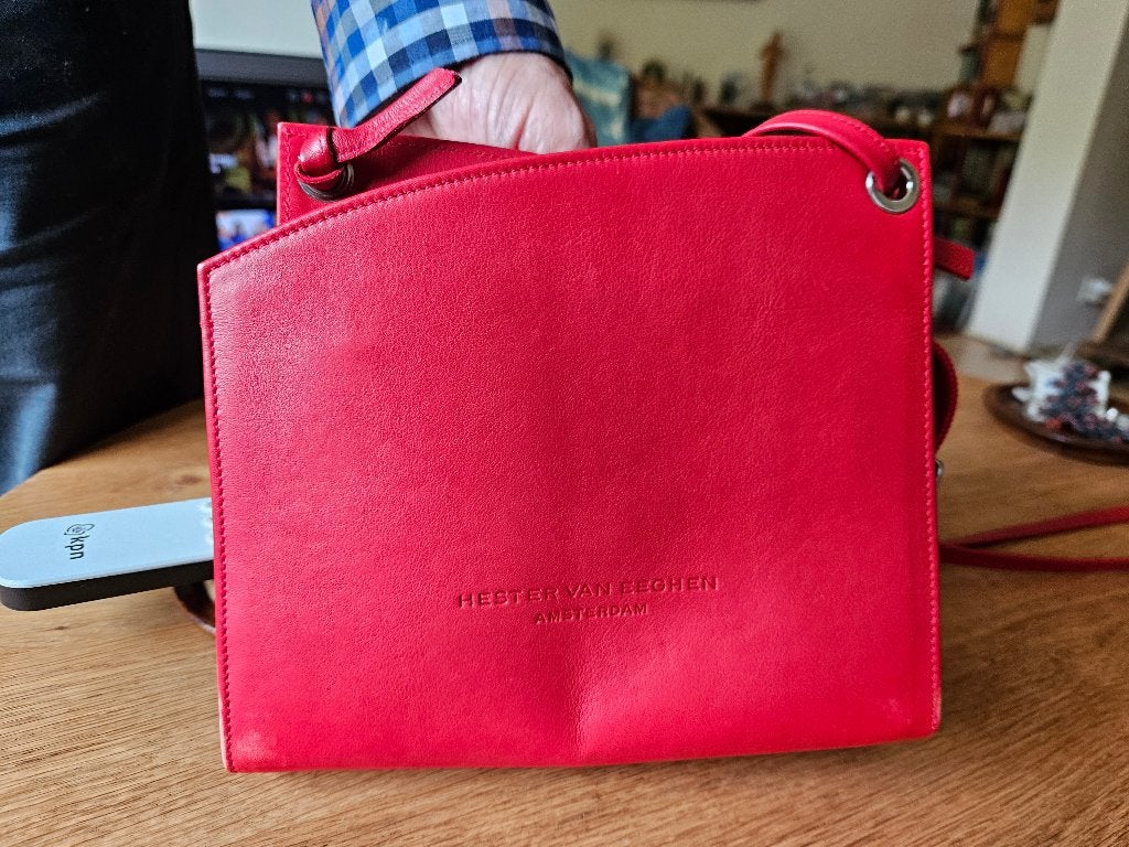 HESTER VAN EEGHEN TASJE rood/oranje, Overige merken, Verzenden, Zo goed als nieuw, Leer