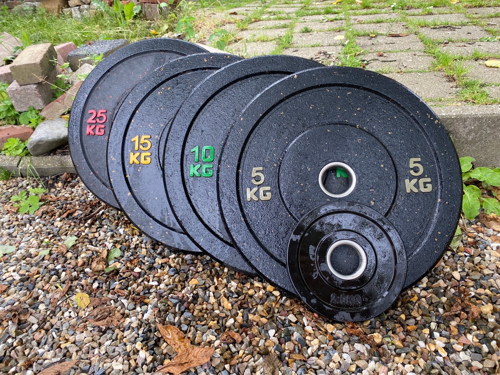 Strong man stang en bumper plates, Sport en Fitness, Fitnessmaterialen, Ophalen, Gebruikt, Armen, Halterschijven