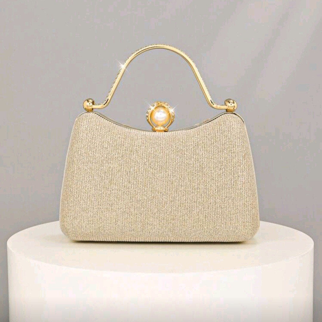 Nieuwe Gouden Avondtas met Parel en Strass, Ophalen, Nieuw