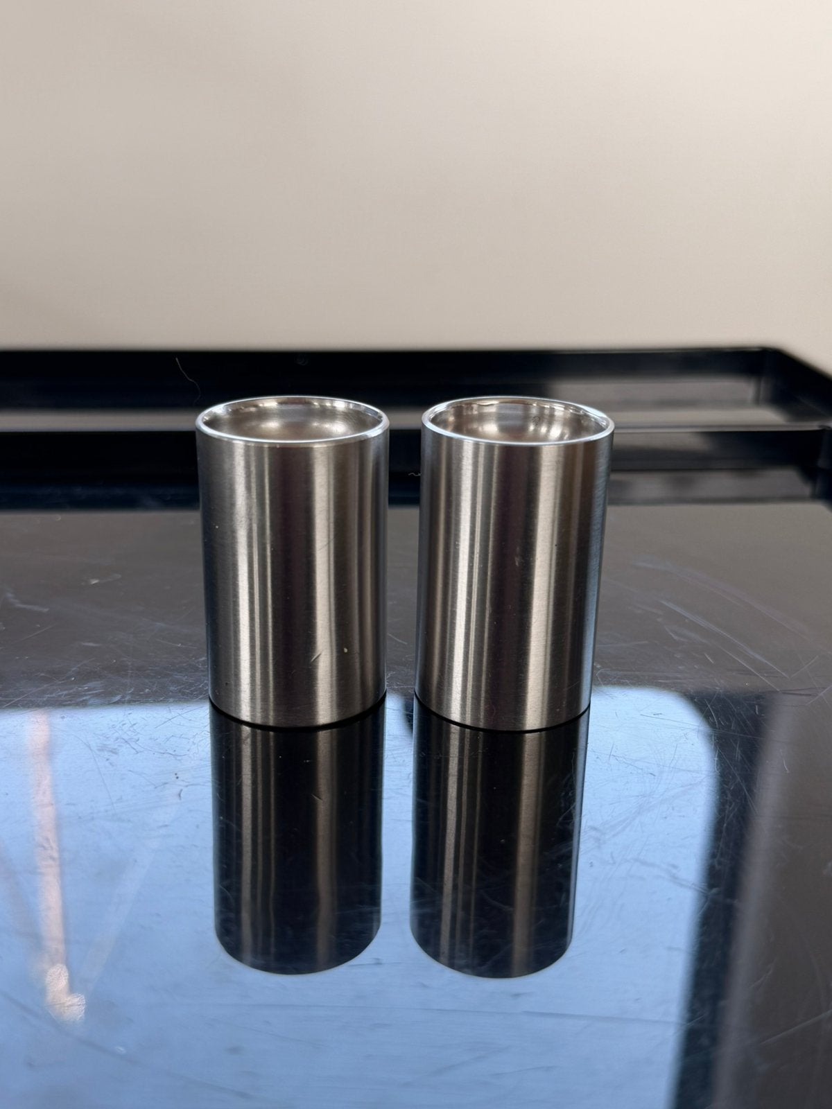 Vintage design RVS Stelton peper- en zoutstel, Ophalen of Verzenden, Zo goed als nieuw