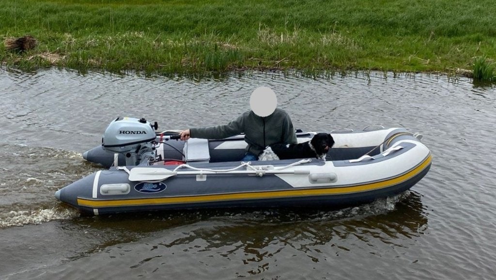 Hibo rubberboot/RIB met Honda buitenboordmotor, Ophalen, Aluminium, Gebruikt, 5 pk