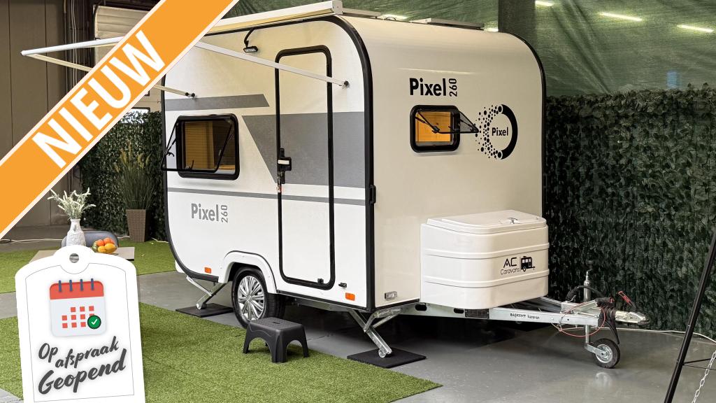 Pixel 260 - 2025 - NIEUW - ZONNEPANEEL - 3.PERSOONS - 440KG, Caravans en Kamperen, Overige merken, Schokbreker, Bedrijf, Treinzit