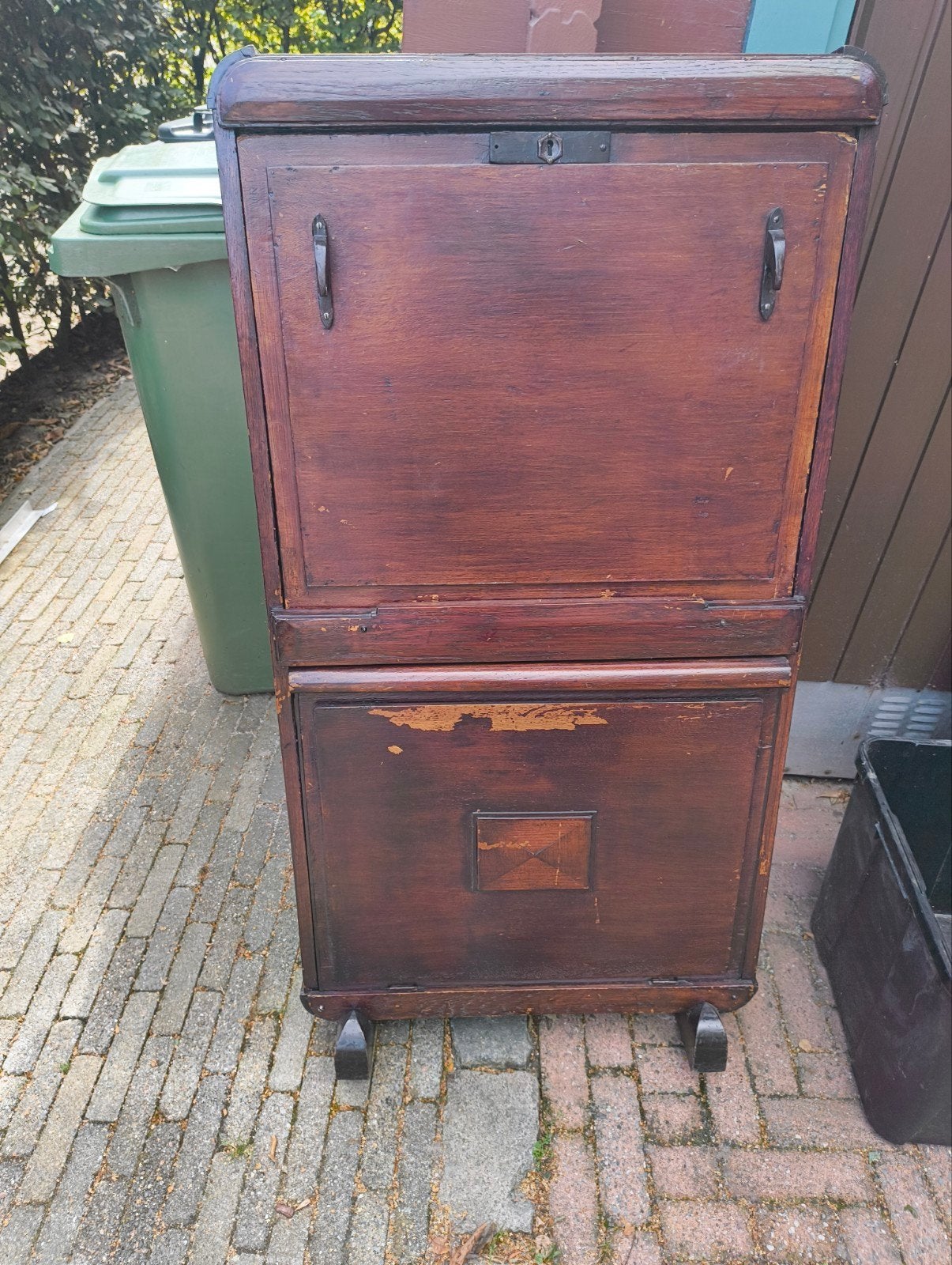 Antiek houten secretaire/bureau met opbergruimte, Antiek en Kunst, Antiek | Meubels | Kasten, Ophalen of Verzenden