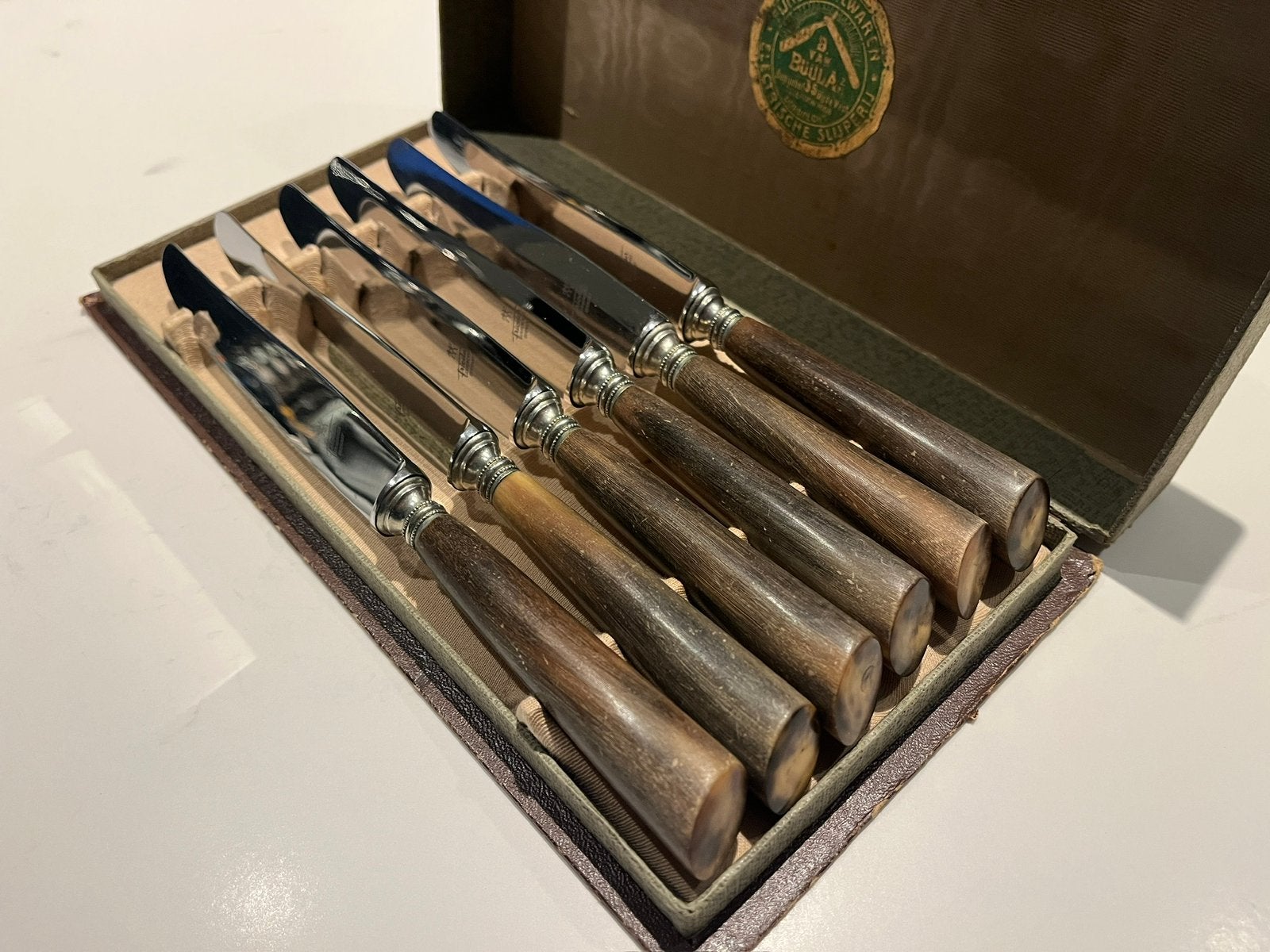 6 antieke grote messen J.A Henckels koehoorn, Ophalen
