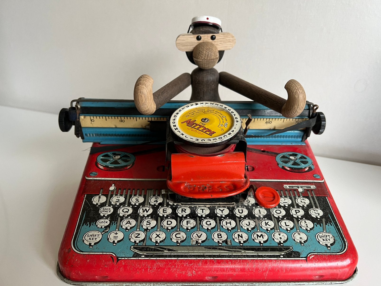 Vintage Blikken Typemachine METTYPE Kinderspeelgoed Jaren 50, Ophalen of Verzenden