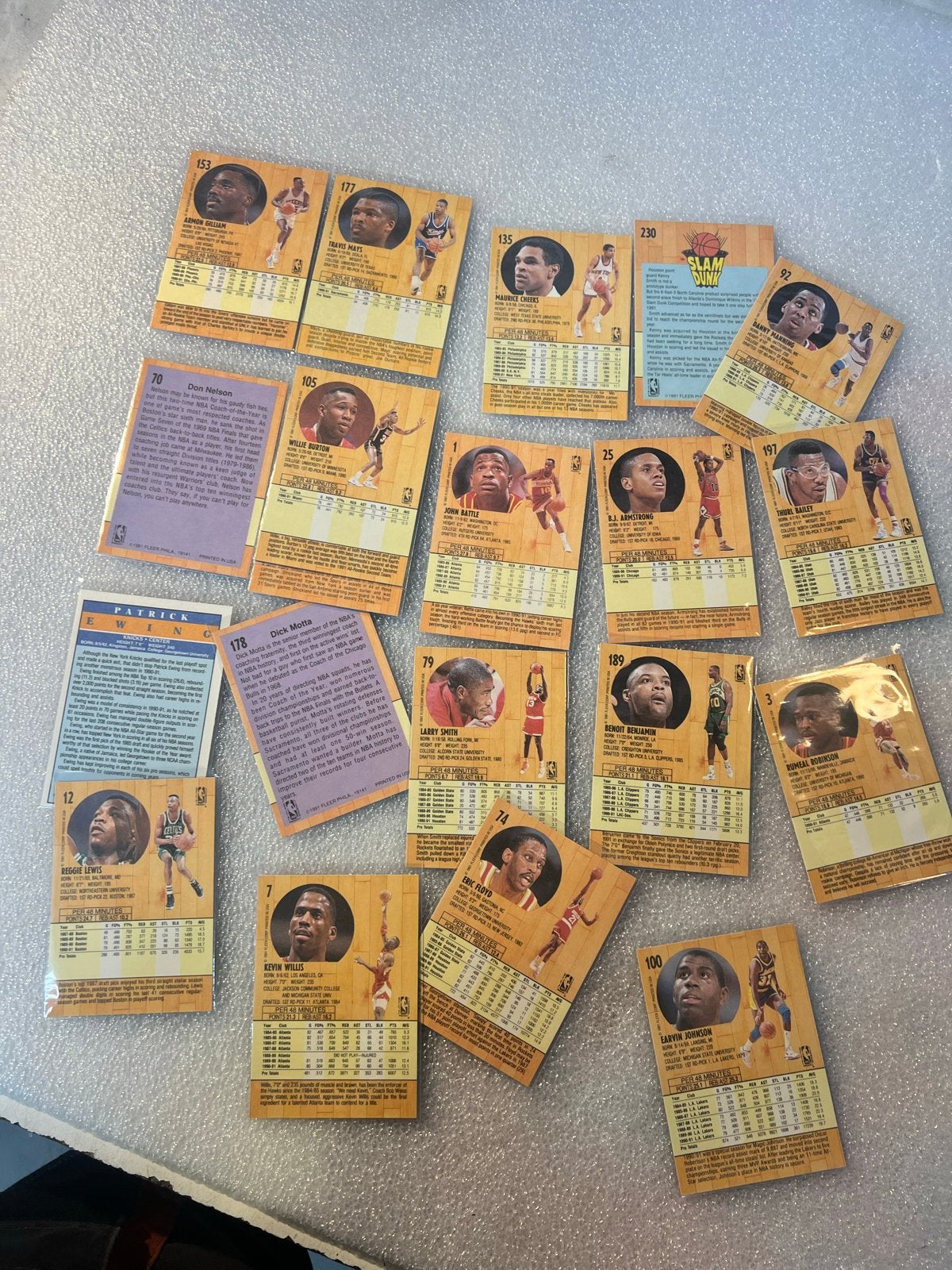 20 NBA Fleer 1991 Basketbal Verzamelkaarten, Ophalen of Verzenden, Zo goed als nieuw, Meerdere kaarten