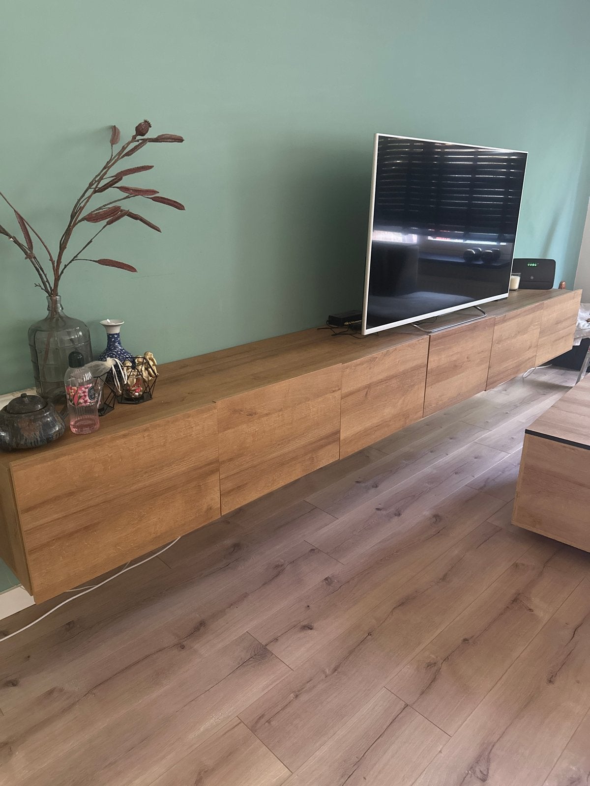 Zwevend TV-meubel, Huis en Inrichting, Kasten | Televisiemeubels, Ophalen, Gebruikt, 200 cm of meer, Minder dan 100 cm