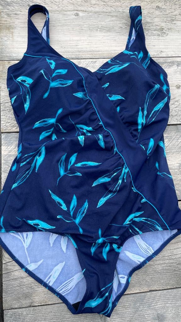 Badpak Hunkemoller mt 48, Kleding | Dames, Grote Maten, Blauw, Ophalen of Verzenden, Zo goed als nieuw, Lingerie of Zwemkleding