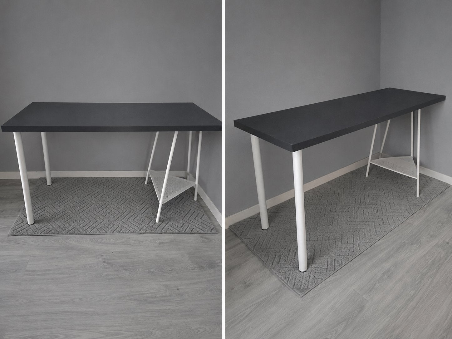 IKEA LINNMON / ADILS Bureau - Donkergrijs/Wit, Ophalen, Gebruikt, 100 tot 150 cm, 50 tot 100 cm