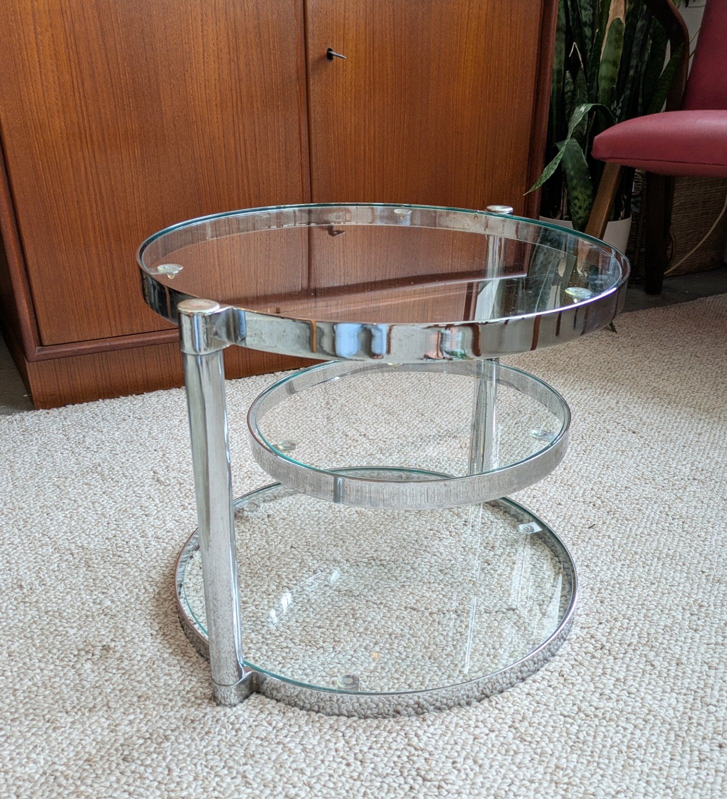 Vintage bijzettafeltje salontafel, Ophalen, Minder dan 45 cm, Minder dan 55 cm, .