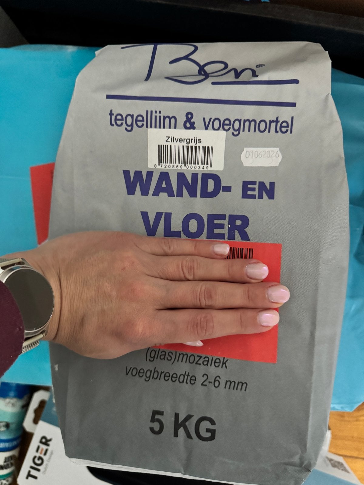 Ben Tegellijm & Voegmortel Zilvergrijs 5 KG, Ophalen, Nieuw, Overige typen