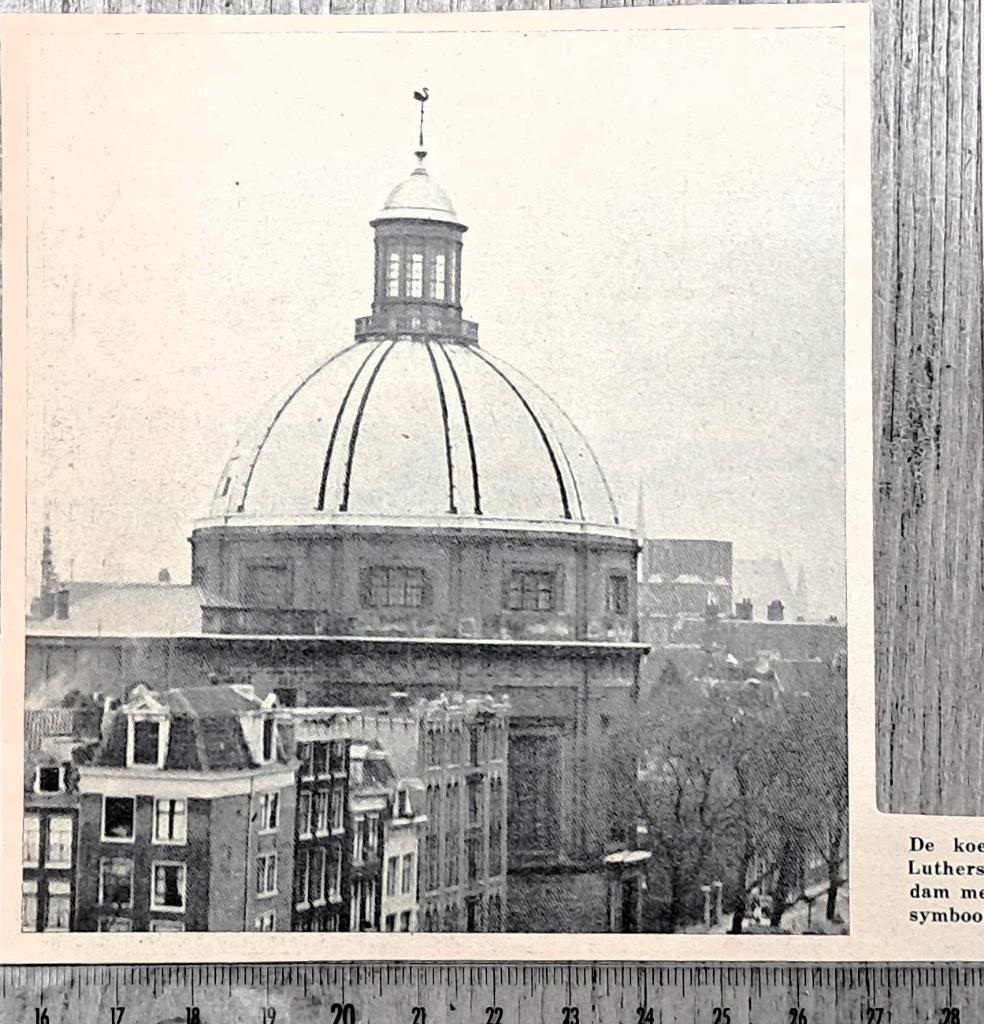 Amsterdam 1933, koepel Lutherse kerk met zwaantje in top, Verzenden, Voor 1940, Gebruikt, Gebouw