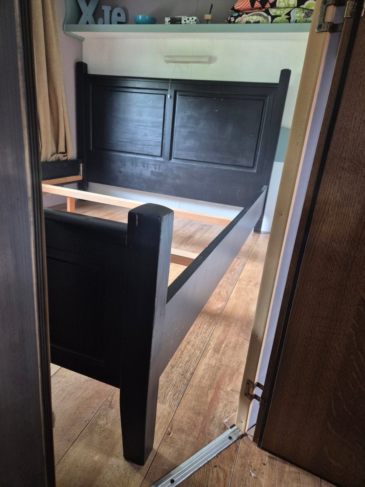 Bedframe 160x200, Ophalen, Zwart, Tweepersoons, Metaal