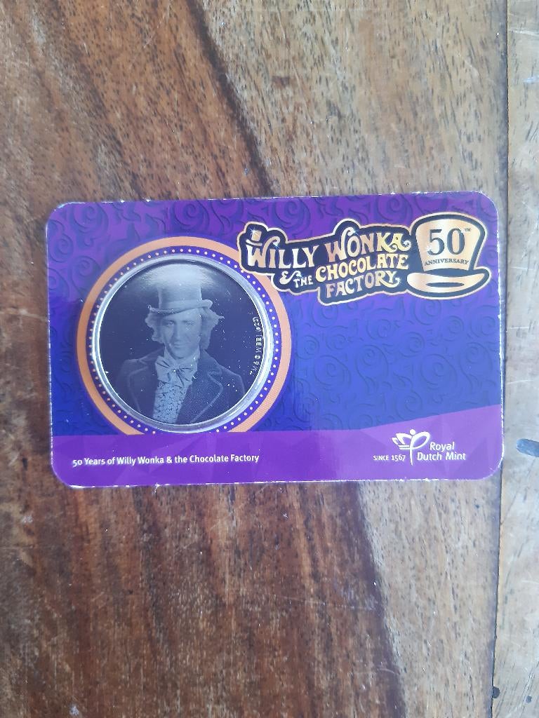 Willy Wonka penning in coincard KNM, Verzenden, Koningin Beatrix, Euro's