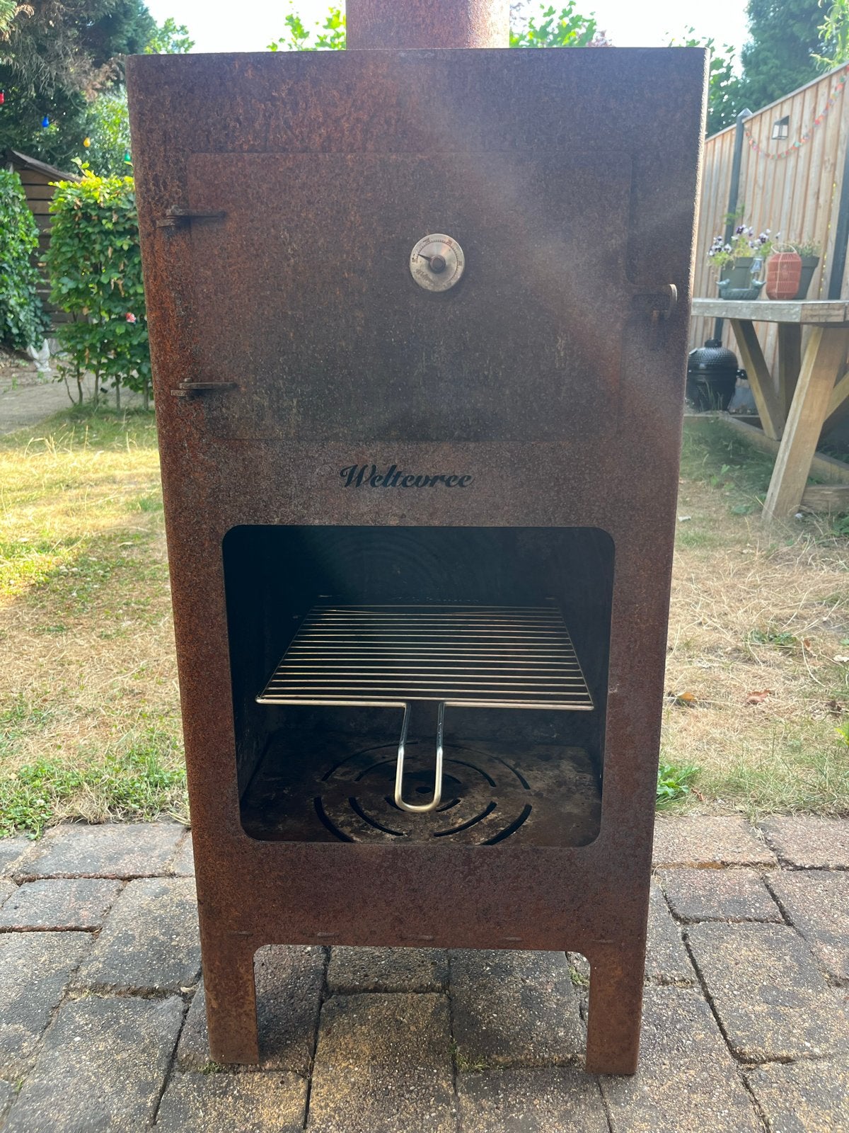 Weltevree Outdooroven: Pizzaoven en Buitenhaard, Tuin en Terras, Vuurkorven, Ophalen, Gebruikt, Vuurkorf