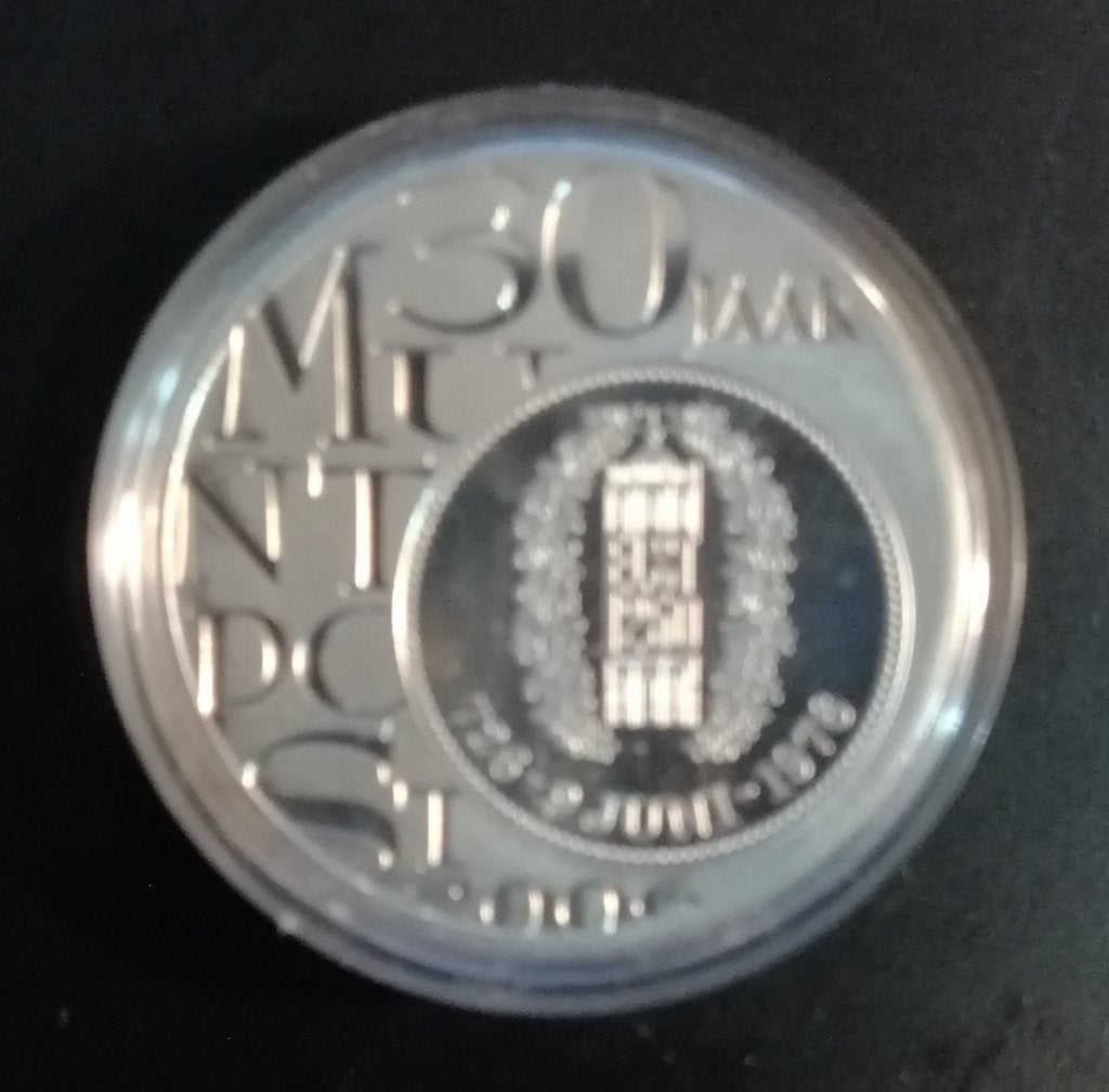 2 munten Muntpost waarvan een zilver, Verzenden, Koningin Juliana, Zilver