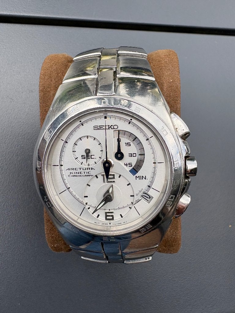 SEIKO Arctura Kinetic Chronograph 7L22-0AA0-2003, Gebruikt, Staal, Polshorloge, Ophalen of Verzenden